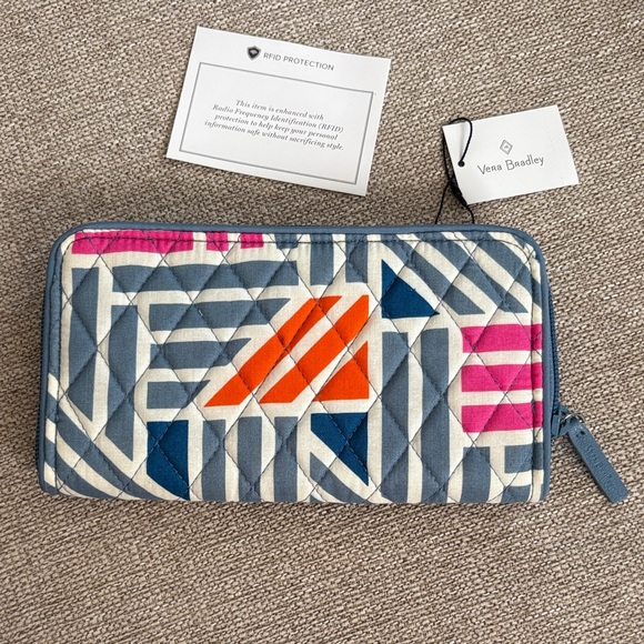 Vera Bradley Handbags - Vera Bradley Multicolor Geometric Quilted Wallet RFID